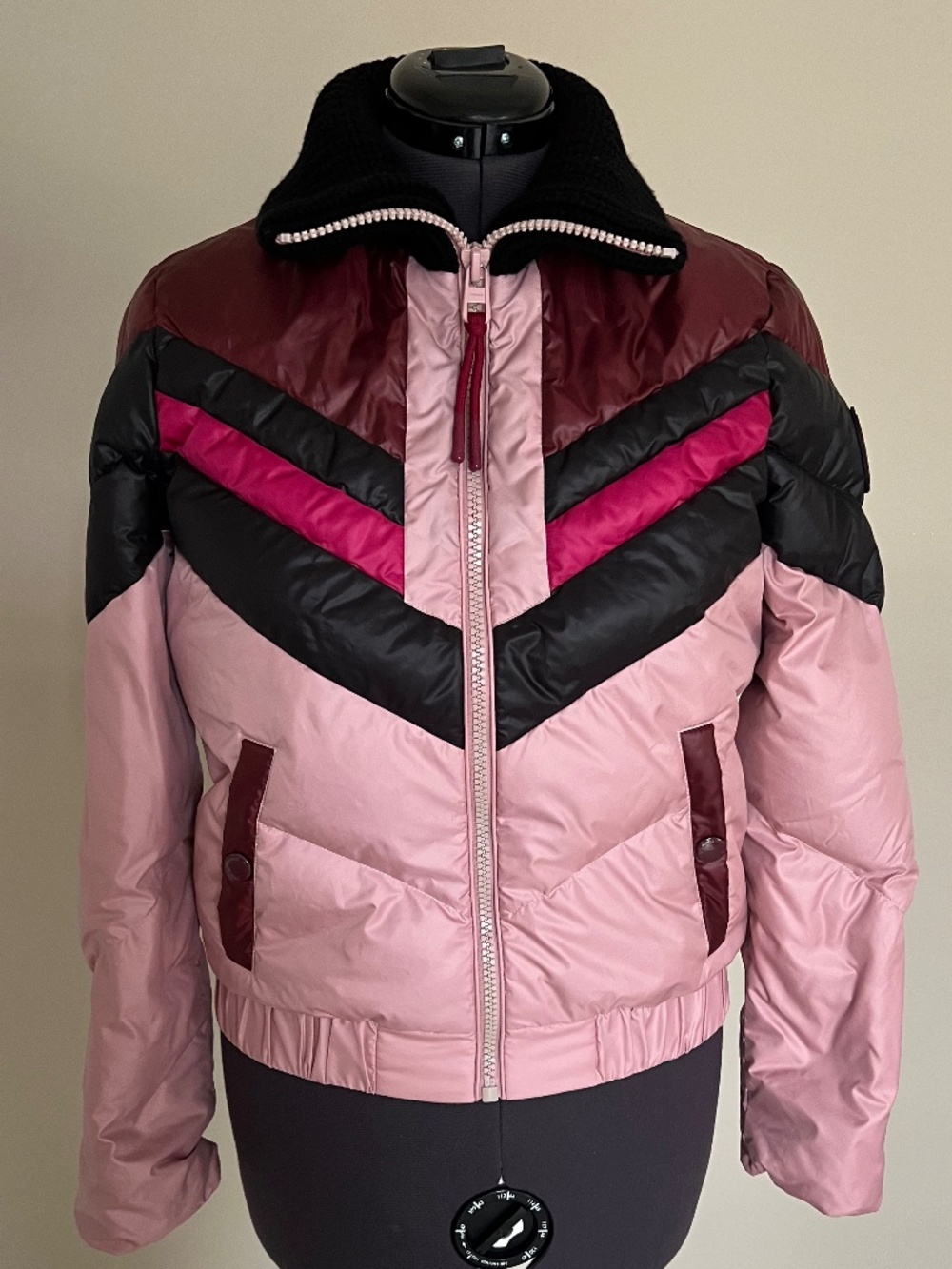 Coach 1941 Goose Down Puffer Chevron Ski jacket Womens Size 6